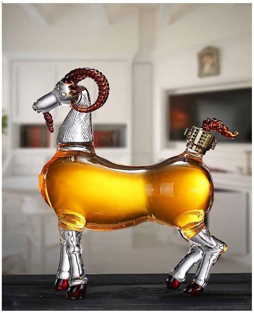 Amazon | 羊の形のデカンタ、ウイスキーボトル、ヤギガラス